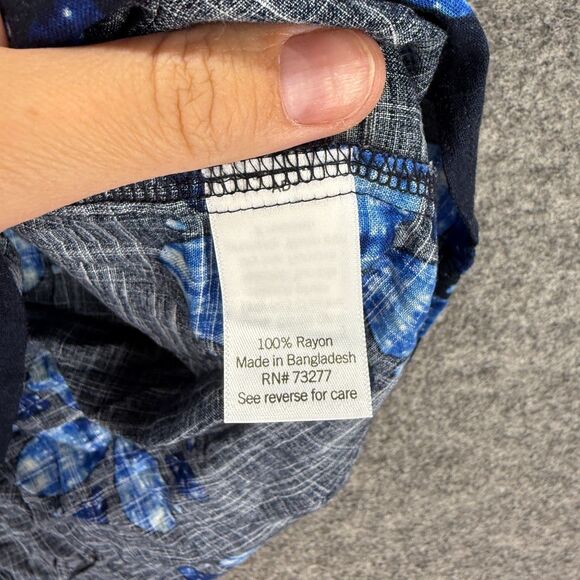 New Sonoma Blouse Women M Medium Blue Floral V-Neck Sleeveless Wide Strap Rayon - Picture 6 of 9